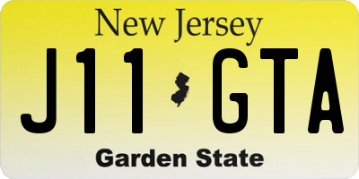 NJ license plate J11GTA