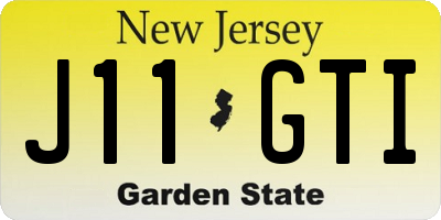 NJ license plate J11GTI