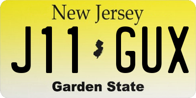 NJ license plate J11GUX