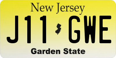 NJ license plate J11GWE