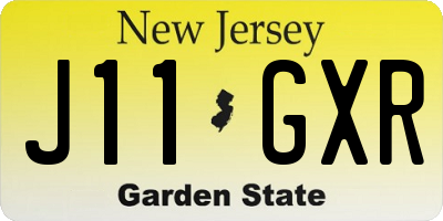 NJ license plate J11GXR