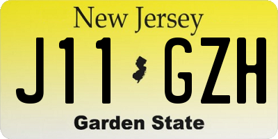 NJ license plate J11GZH