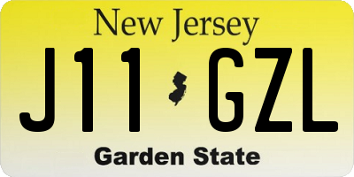 NJ license plate J11GZL