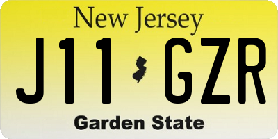 NJ license plate J11GZR