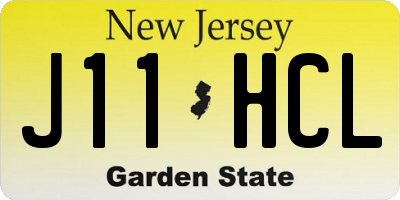 NJ license plate J11HCL