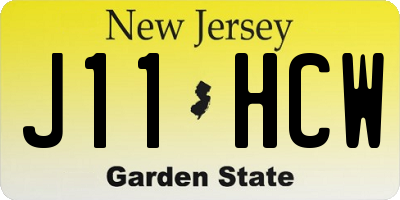 NJ license plate J11HCW