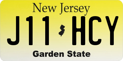 NJ license plate J11HCY