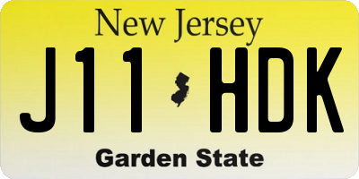 NJ license plate J11HDK