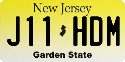 NJ license plate J11HDM