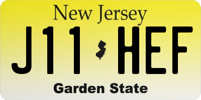 NJ license plate J11HEF