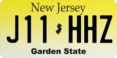NJ license plate J11HHZ
