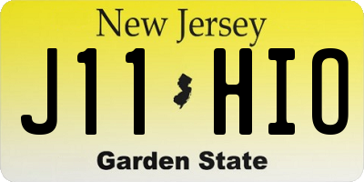 NJ license plate J11HIO