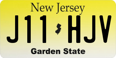 NJ license plate J11HJV