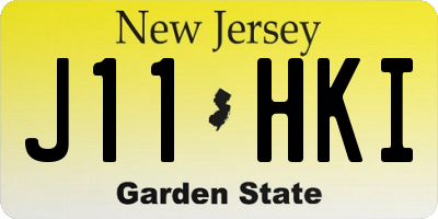 NJ license plate J11HKI