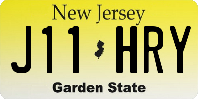 NJ license plate J11HRY