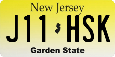 NJ license plate J11HSK