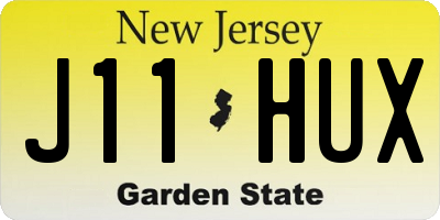 NJ license plate J11HUX