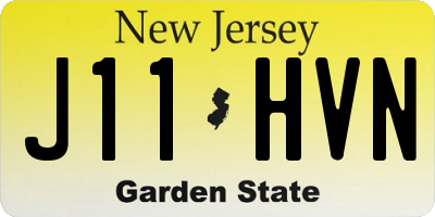 NJ license plate J11HVN