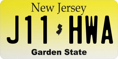 NJ license plate J11HWA