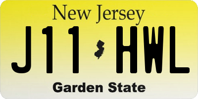 NJ license plate J11HWL
