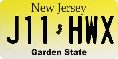NJ license plate J11HWX