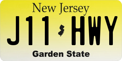 NJ license plate J11HWY