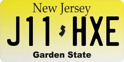 NJ license plate J11HXE
