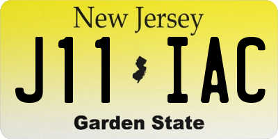 NJ license plate J11IAC