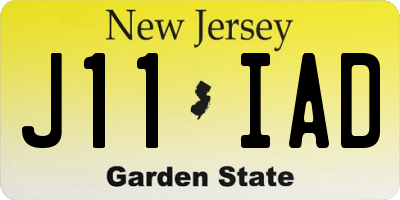 NJ license plate J11IAD