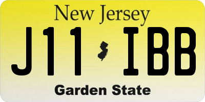 NJ license plate J11IBB