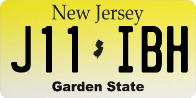 NJ license plate J11IBH