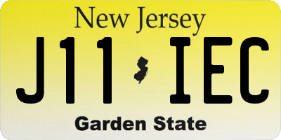 NJ license plate J11IEC