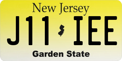 NJ license plate J11IEE