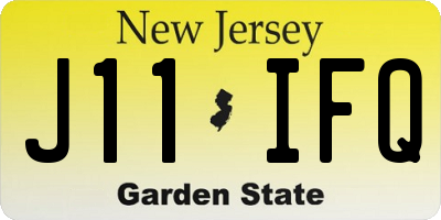 NJ license plate J11IFQ