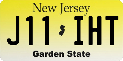 NJ license plate J11IHT