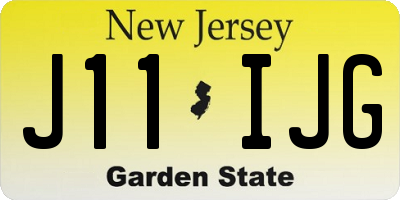 NJ license plate J11IJG