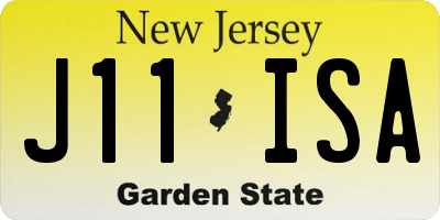 NJ license plate J11ISA