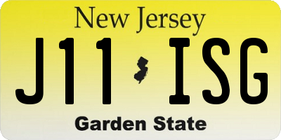 NJ license plate J11ISG