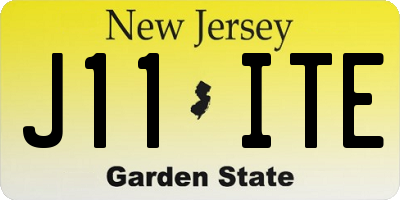 NJ license plate J11ITE