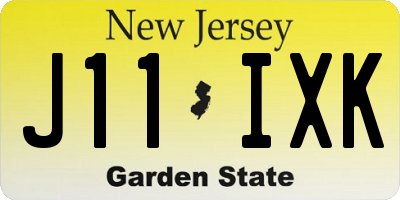 NJ license plate J11IXK