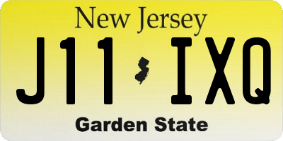 NJ license plate J11IXQ