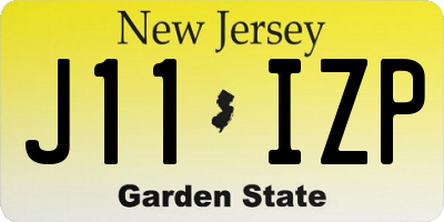 NJ license plate J11IZP