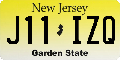NJ license plate J11IZQ