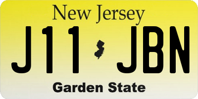 NJ license plate J11JBN