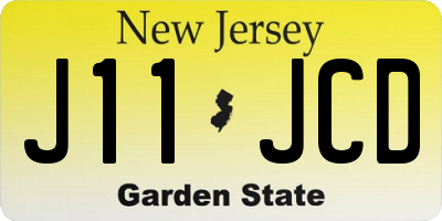 NJ license plate J11JCD