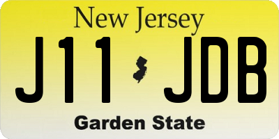 NJ license plate J11JDB