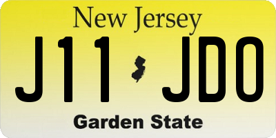 NJ license plate J11JDO