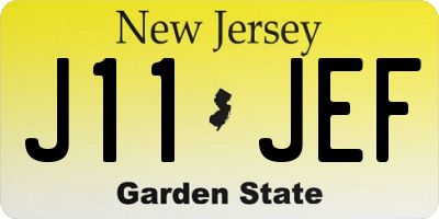 NJ license plate J11JEF