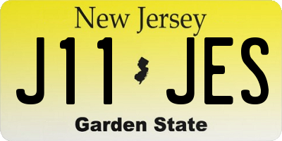 NJ license plate J11JES