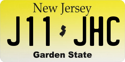 NJ license plate J11JHC